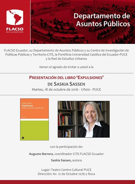 Presentación del Libro “Expulsiones” de Saskia Sassen 