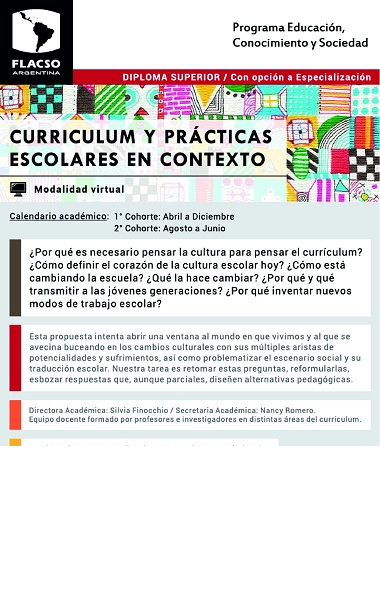 Currículum y Prácticas Escolares en Contexto con opción a Especialización