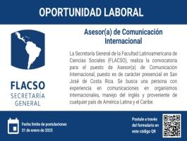 Convocatoria -  Asesor(a) de Comunicación Internacional