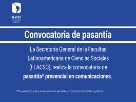 convocatoria pasantía en comunicaciones y relaciones internacionales